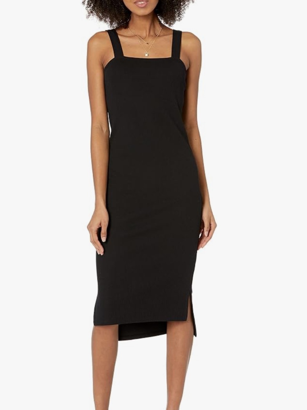 The Drop Womens Amelia Square-Neck Strappy Bodycon Midi Tank Dress Small NWT